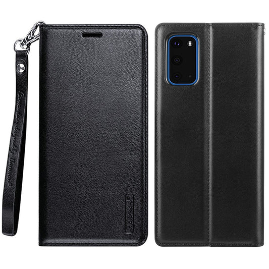 HANMAN Minuo Series for Samsung Galaxy S20 Plus 4G / 5G Leather Phone Wallet Case Protective Stand Cover