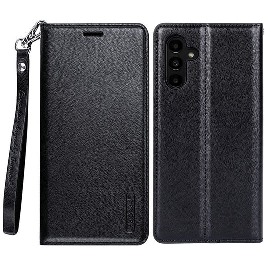 HANMAN Minuo Series Stand Cover for Samsung Galaxy A34 5G Fall-proof PU Leather Phone Wallet Case