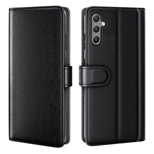 For Samsung Galaxy A24 4G Flip Stand Drop-proof Cover Genuine Cow Leather Phone Wallet Case