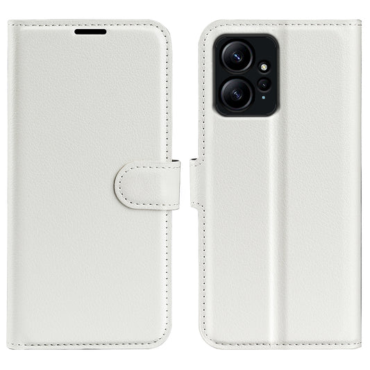 For Xiaomi Redmi Note 12 4G Litchi Texture PU Leather Wallet Anti-drop Shell Flip Stand Phone Case
