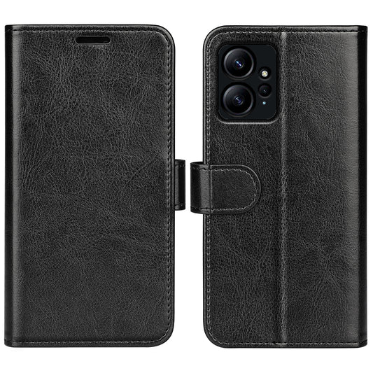 For Xiaomi Redmi Note 12 4G Crazy Horse Texture Drop-proof Phone Case PU Leather Wallet Flip Stand Cover