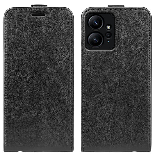 For Xiaomi Redmi Note 12 4G Vertical Flip Phone Case Crazy Horse Texture Card Holder PU Leather Protective Cover