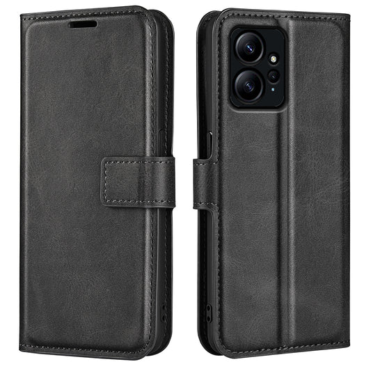 For Xiaomi Redmi Note 12 4G Leather Wallet Protective Shell Calf Texture Square Clasp Stand Phone Case
