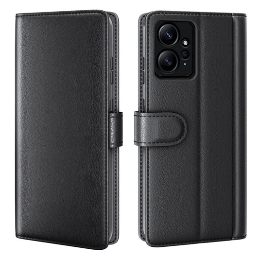 For Xiaomi Redmi Note 12 4G Genuine Cow Leather Wallet Phone Case Flip Stand Shockproof Cover