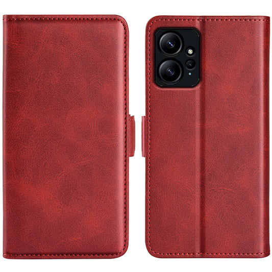 For Xiaomi Redmi Note 12 4G Calf Texture Shockproof Cover PU Leather Stand Wallet Phone Case