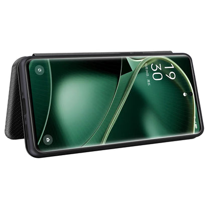 For Oppo Find X6 Pro PU Leather Stand Phone Cover Carbon Fiber Texture Phone Case with Card Slot