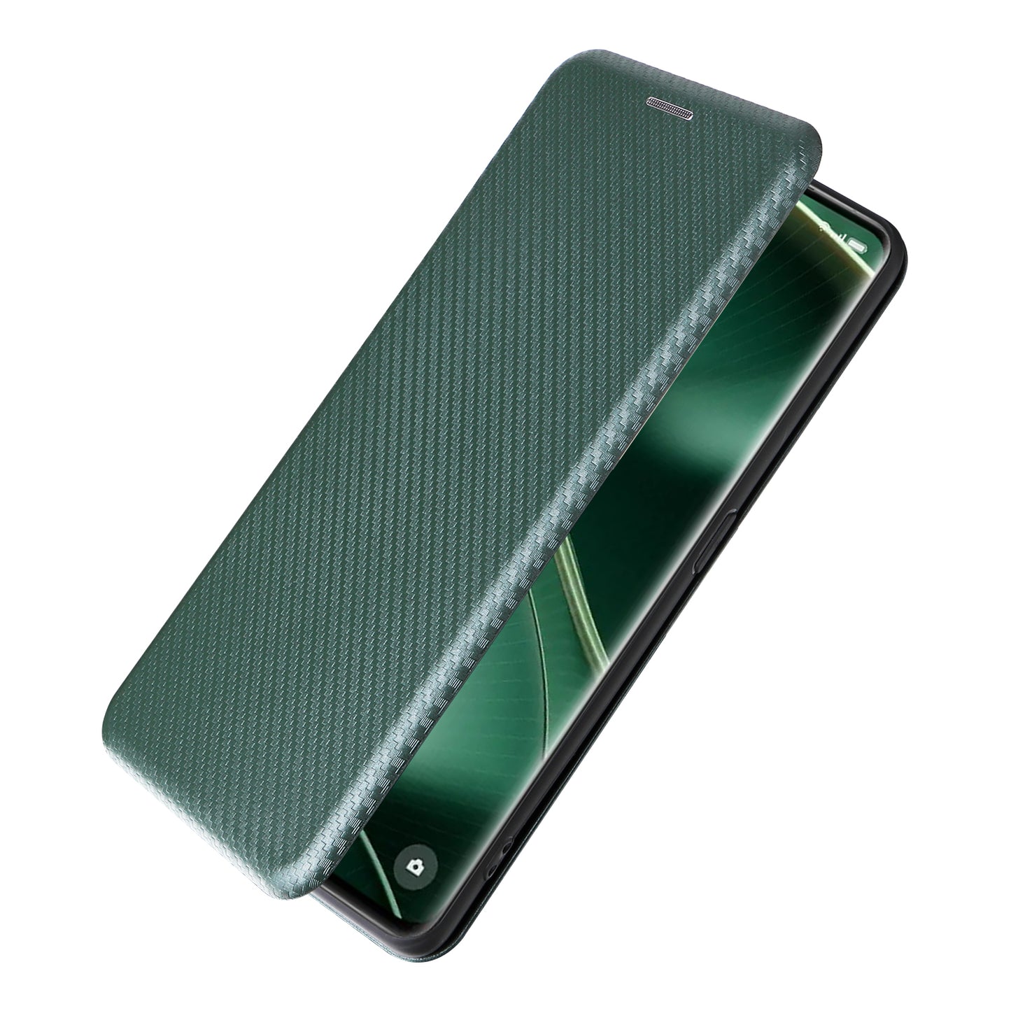 For Oppo Find X6 Pro PU Leather Stand Phone Cover Carbon Fiber Texture Phone Case with Card Slot