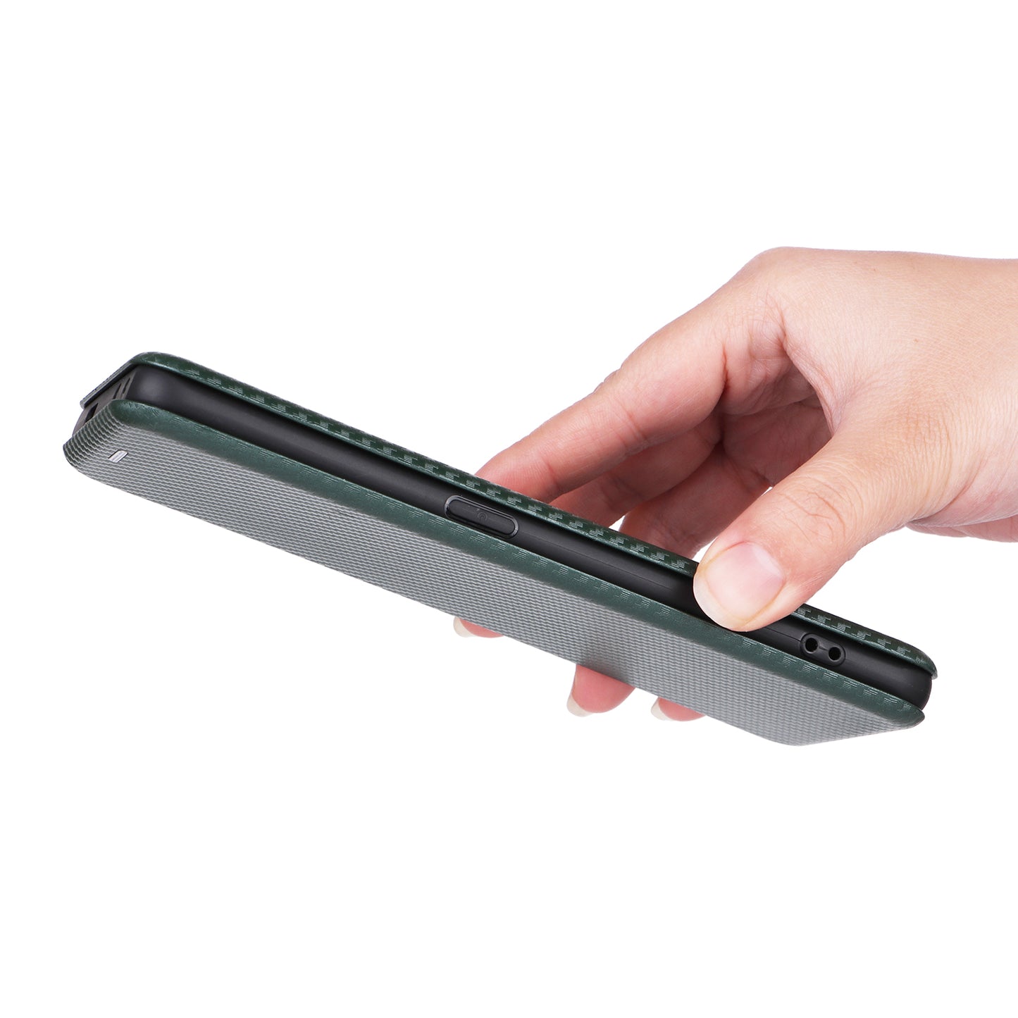 For Oppo Find X6 Pro PU Leather Stand Phone Cover Carbon Fiber Texture Phone Case with Card Slot