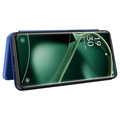 For Oppo Find X6 Pro PU Leather Stand Phone Cover Carbon Fiber Texture Phone Case with Card Slot