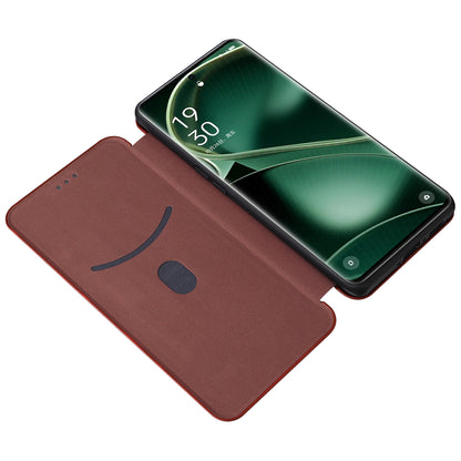 For Oppo Find X6 Pro PU Leather Stand Phone Cover Carbon Fiber Texture Phone Case with Card Slot