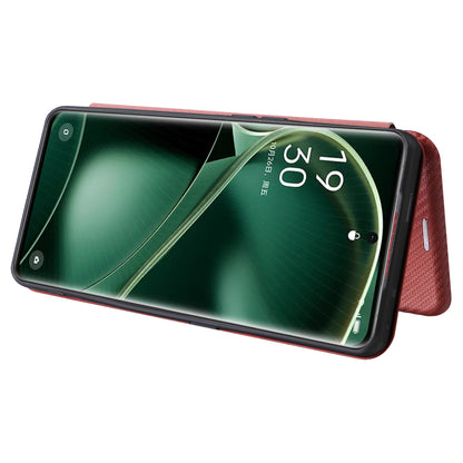 For Oppo Find X6 Pro PU Leather Stand Phone Cover Carbon Fiber Texture Phone Case with Card Slot