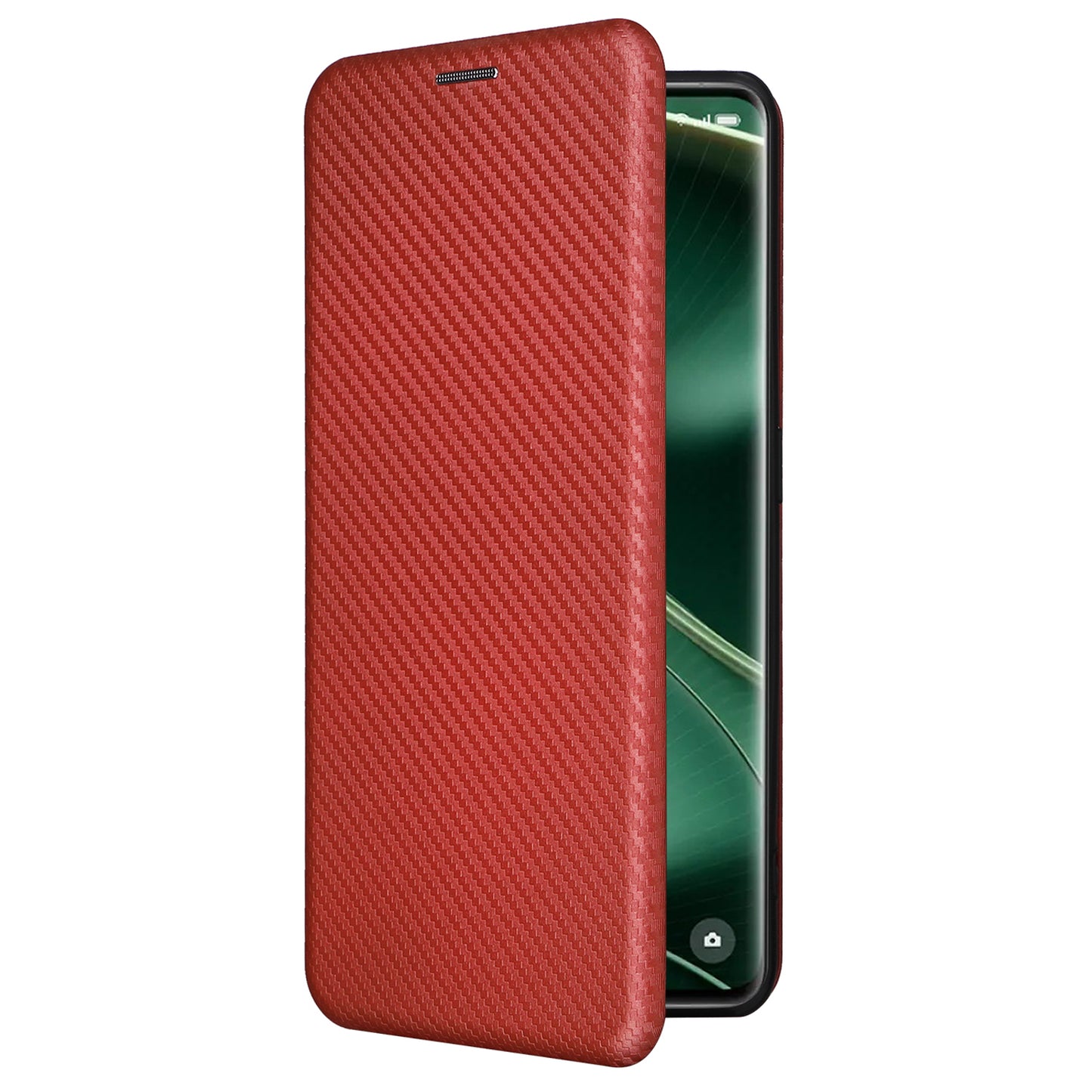 For Oppo Find X6 Pro PU Leather Stand Phone Cover Carbon Fiber Texture Phone Case with Card Slot