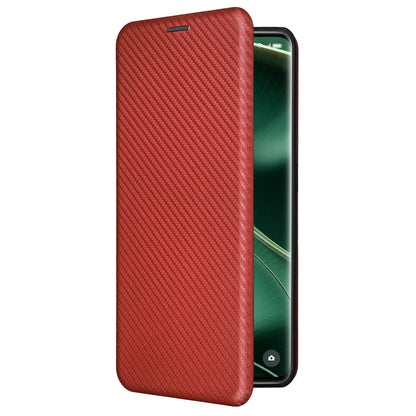 For Oppo Find X6 Pro PU Leather Stand Phone Cover Carbon Fiber Texture Phone Case with Card Slot