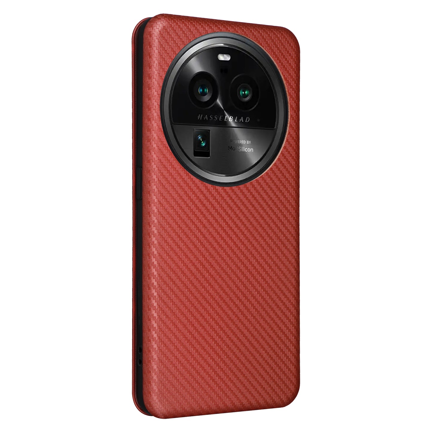 For Oppo Find X6 Pro PU Leather Stand Phone Cover Carbon Fiber Texture Phone Case with Card Slot