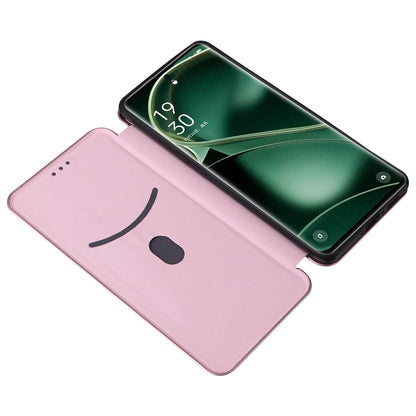 For Oppo Find X6 Pro PU Leather Stand Phone Cover Carbon Fiber Texture Phone Case with Card Slot