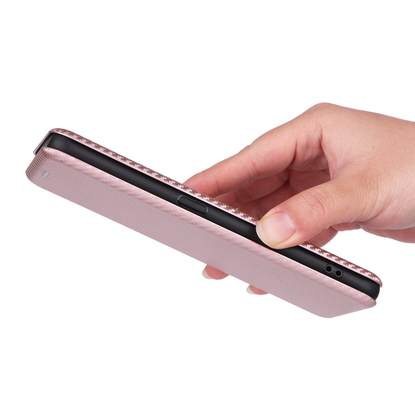 For Oppo Find X6 Pro PU Leather Stand Phone Cover Carbon Fiber Texture Phone Case with Card Slot