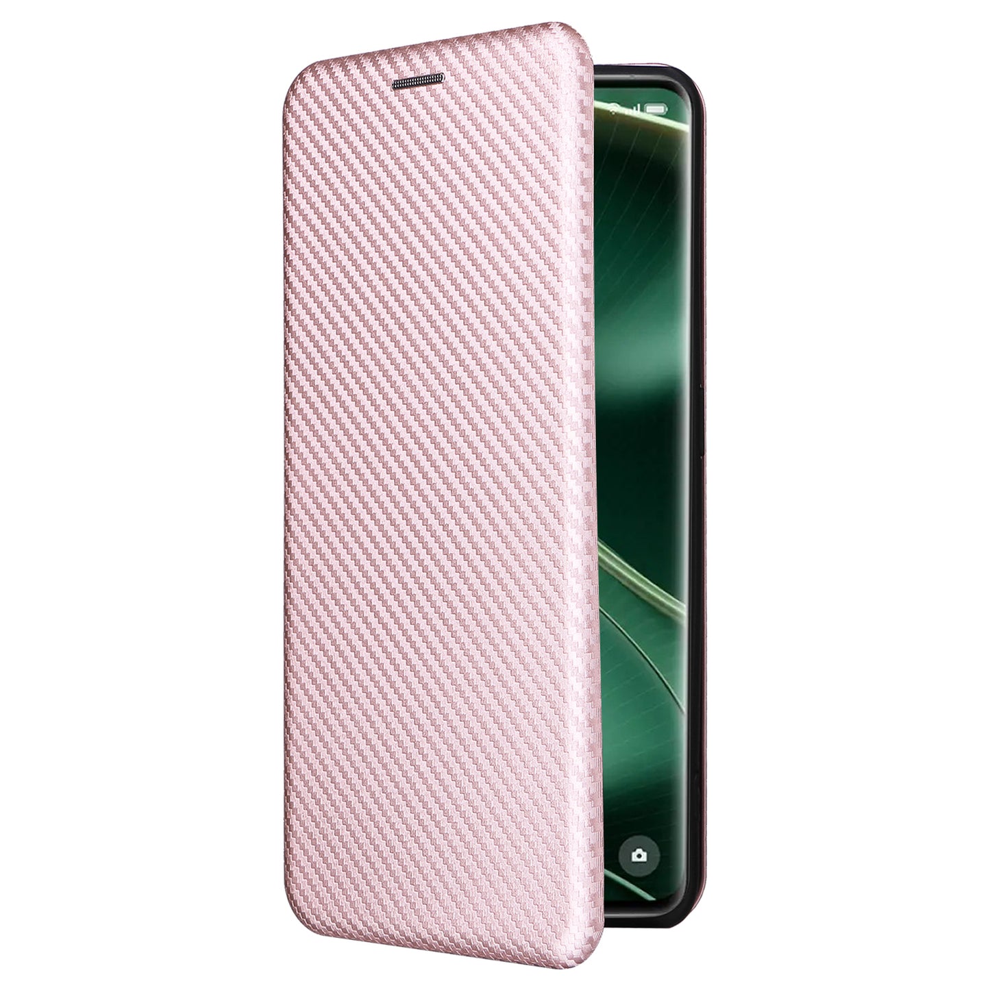 For Oppo Find X6 Pro PU Leather Stand Phone Cover Carbon Fiber Texture Phone Case with Card Slot