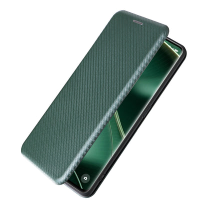 For Oppo Find X6 PU Leather Stand Phone Cover Carbon Fiber Texture Phone Case with Card Slot