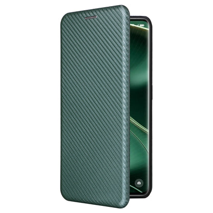 For Oppo Find X6 PU Leather Stand Phone Cover Carbon Fiber Texture Phone Case with Card Slot