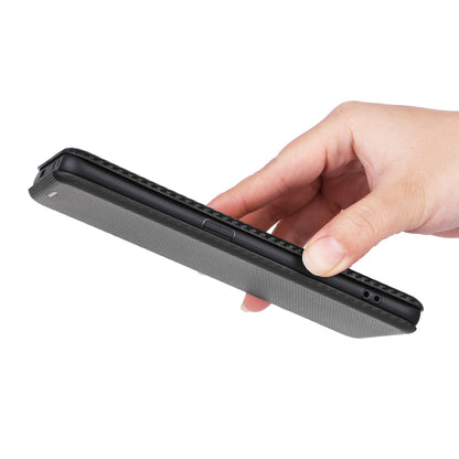 For Oppo Find X6 PU Leather Stand Phone Cover Carbon Fiber Texture Phone Case with Card Slot