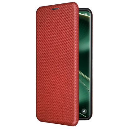 For Oppo Find X6 PU Leather Stand Phone Cover Carbon Fiber Texture Phone Case with Card Slot