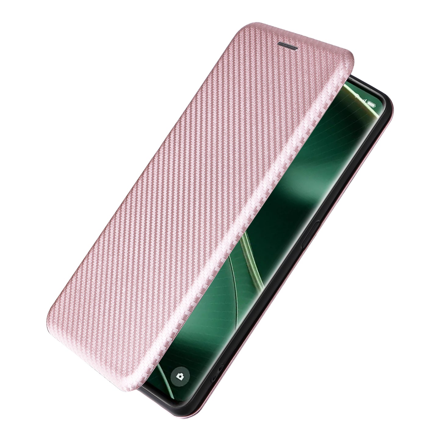 For Oppo Find X6 PU Leather Stand Phone Cover Carbon Fiber Texture Phone Case with Card Slot