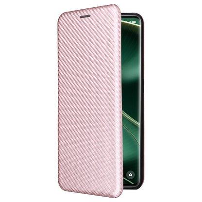 For Oppo Find X6 PU Leather Stand Phone Cover Carbon Fiber Texture Phone Case with Card Slot