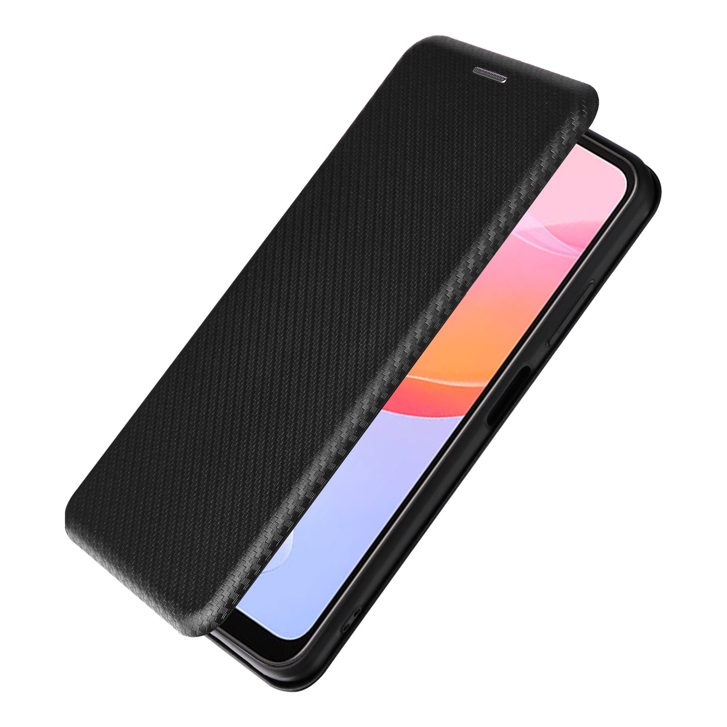 For Blackview A85 Carbon Fiber Texture Phone Case Leather Flip Stand Cover with Card Holder, Kickstand