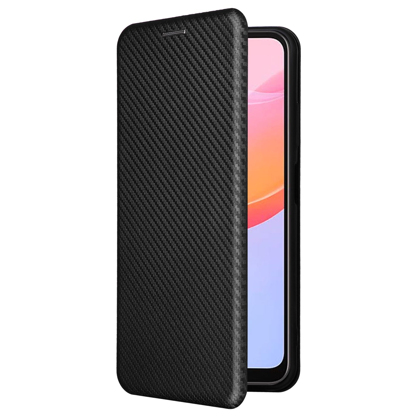 For Blackview A85 Carbon Fiber Texture Phone Case Leather Flip Stand Cover with Card Holder, Kickstand