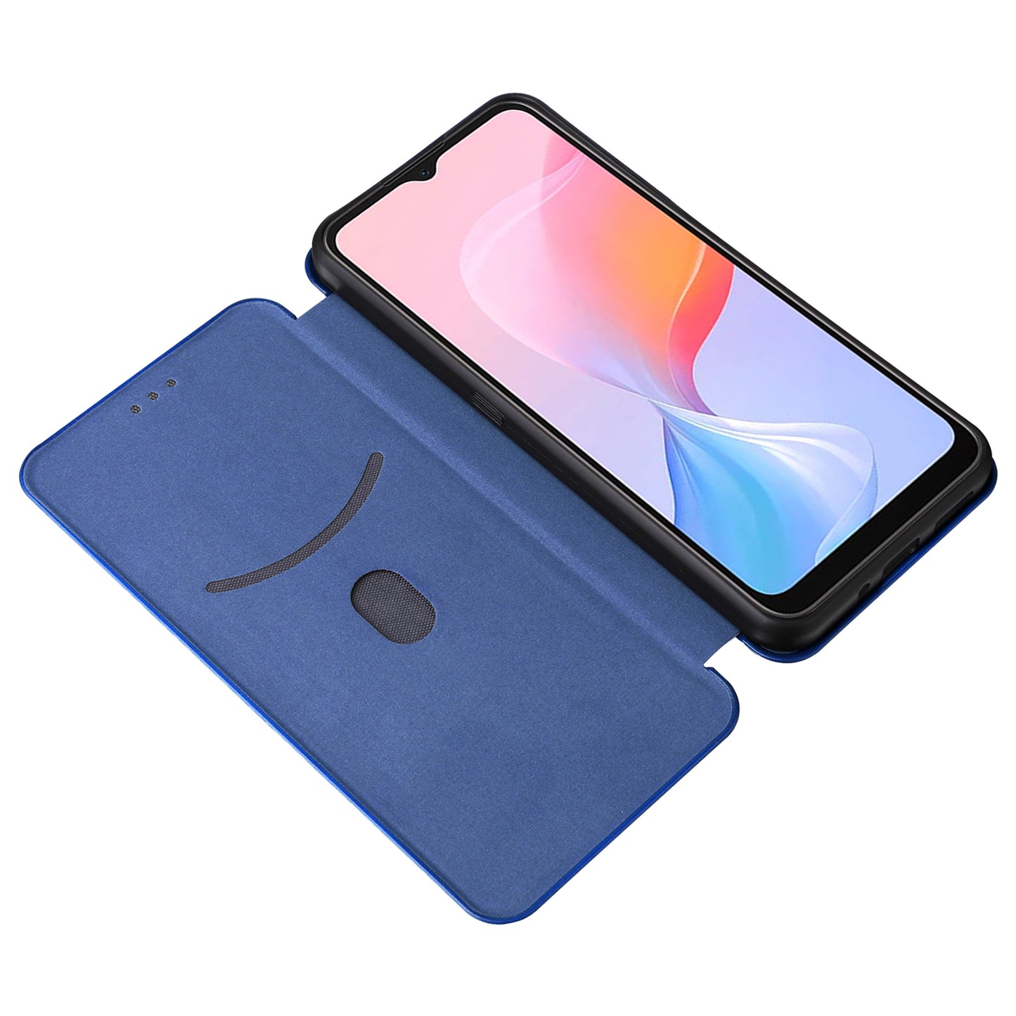 For Blackview A85 Carbon Fiber Texture Phone Case Leather Flip Stand Cover with Card Holder, Kickstand