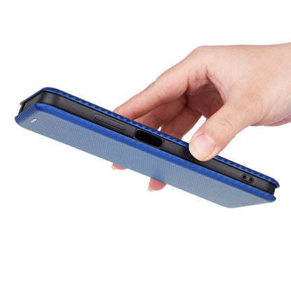 For Blackview A85 Carbon Fiber Texture Phone Case Leather Flip Stand Cover with Card Holder, Kickstand