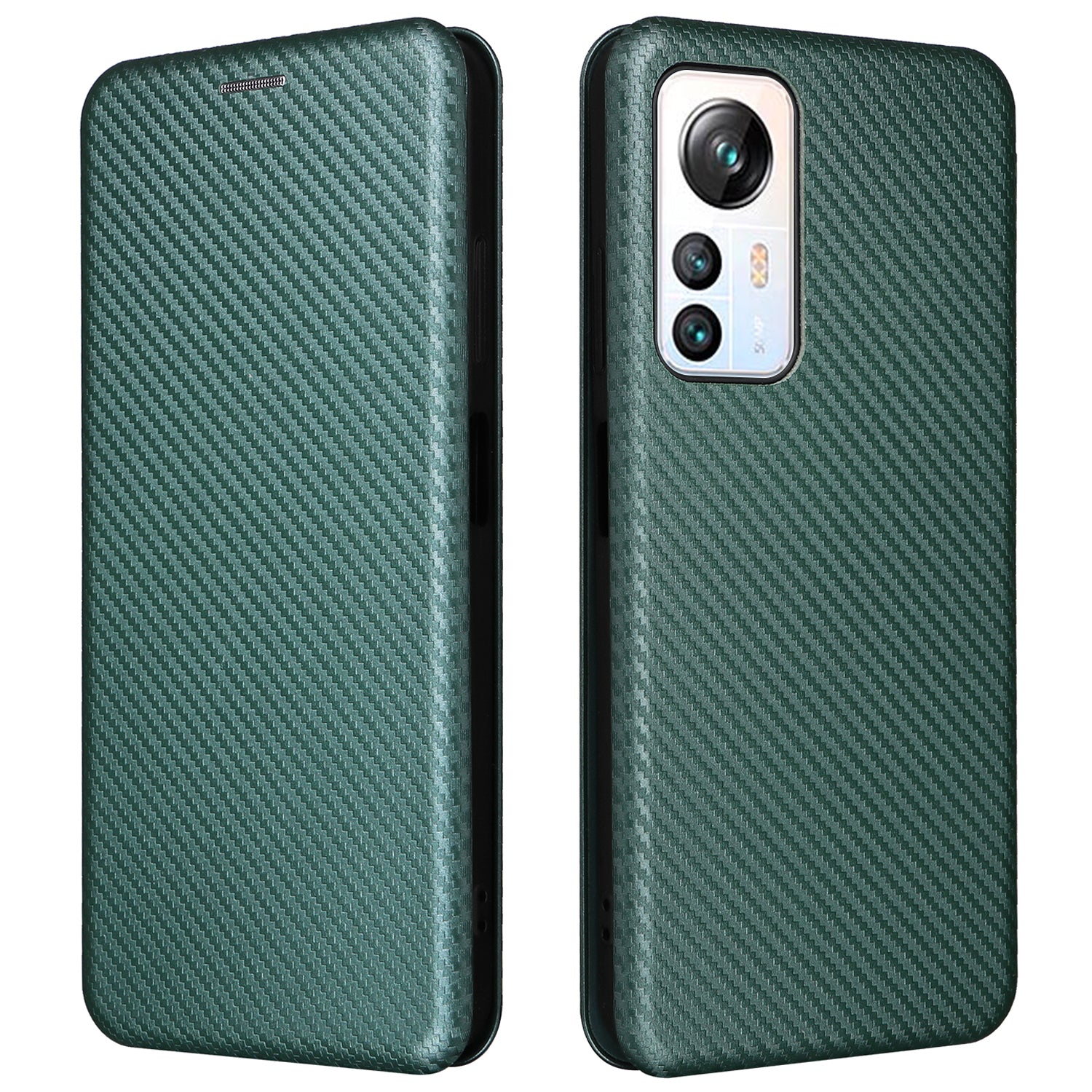 For Blackview A85 Carbon Fiber Texture Phone Case Leather Flip Stand Cover with Card Holder, Kickstand