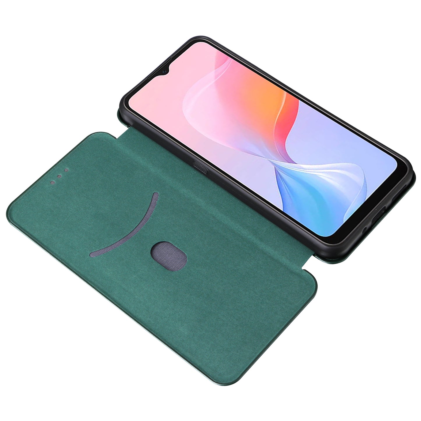 For Blackview A85 Carbon Fiber Texture Phone Case Leather Flip Stand Cover with Card Holder, Kickstand