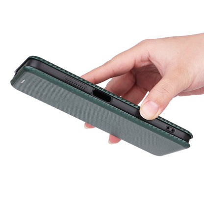 For Blackview A85 Carbon Fiber Texture Phone Case Leather Flip Stand Cover with Card Holder, Kickstand