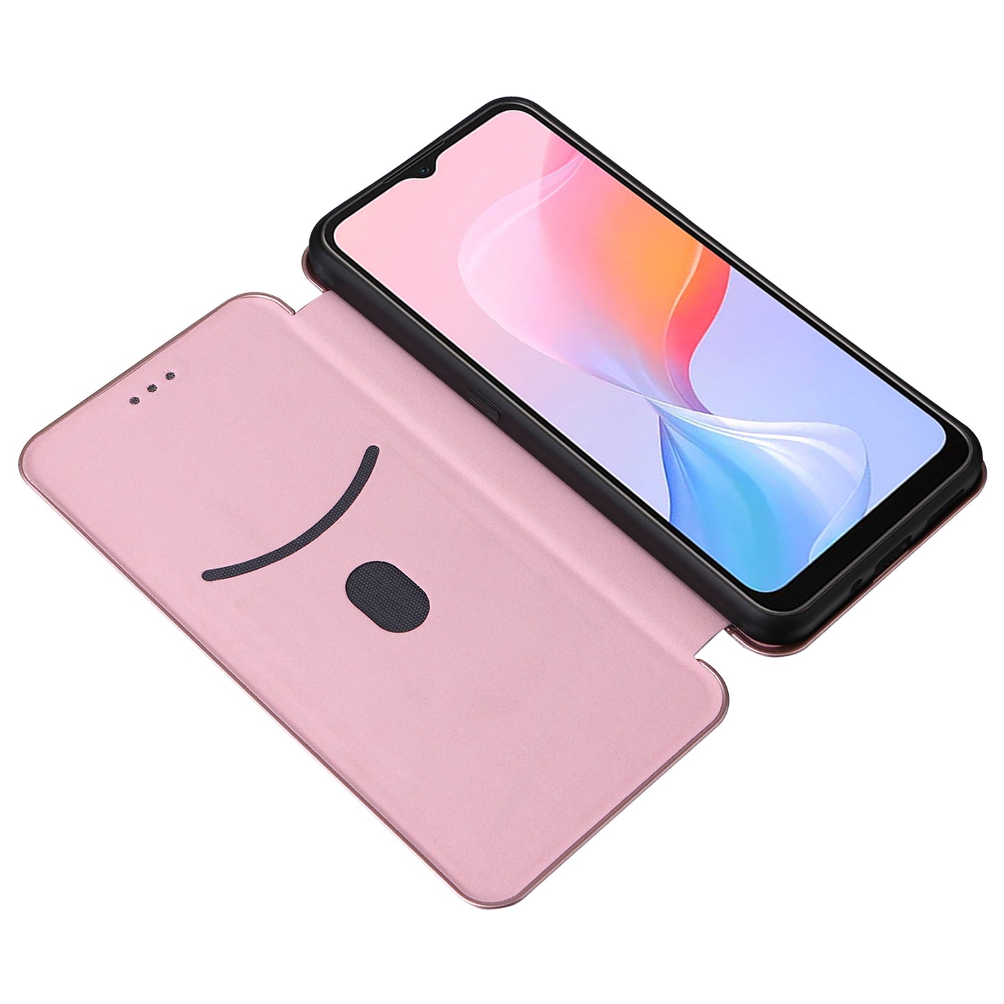 For Blackview A85 Carbon Fiber Texture Phone Case Leather Flip Stand Cover with Card Holder, Kickstand