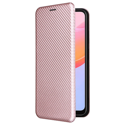 For Blackview A85 Carbon Fiber Texture Phone Case Leather Flip Stand Cover with Card Holder, Kickstand