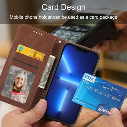 Phone Case for Samsung Galaxy A24 4G , Imprinted Rhombus Pattern Wallet Calf Texture PU Leather Stand Phone Cover