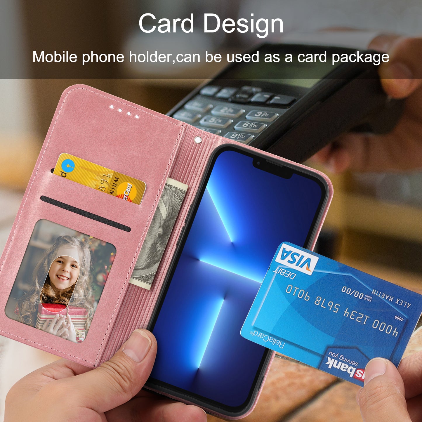 Phone Case for Samsung Galaxy A24 4G , Imprinted Rhombus Pattern Wallet Calf Texture PU Leather Stand Phone Cover