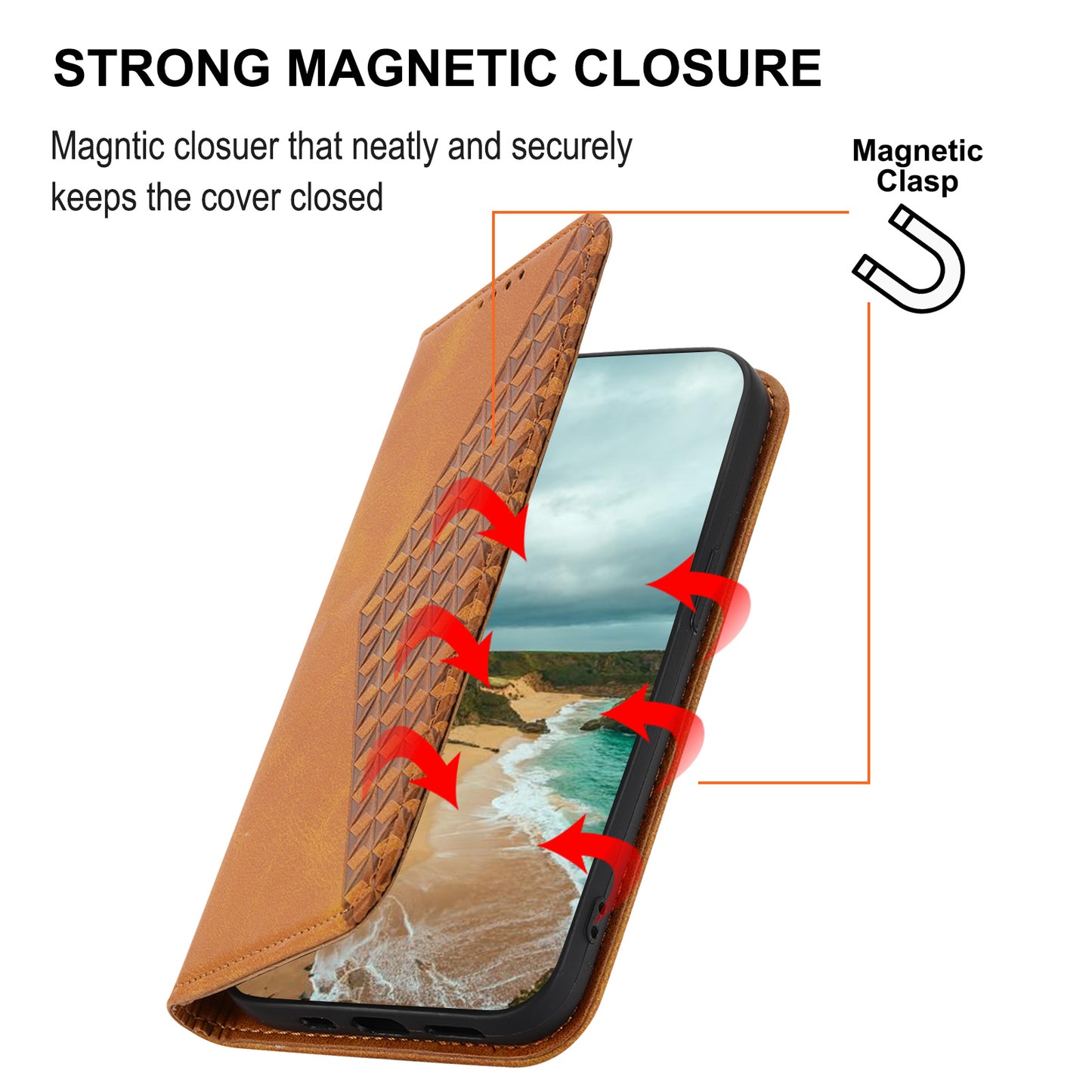 Phone Case for Samsung Galaxy A24 4G , Imprinted Rhombus Pattern Wallet Calf Texture PU Leather Stand Phone Cover