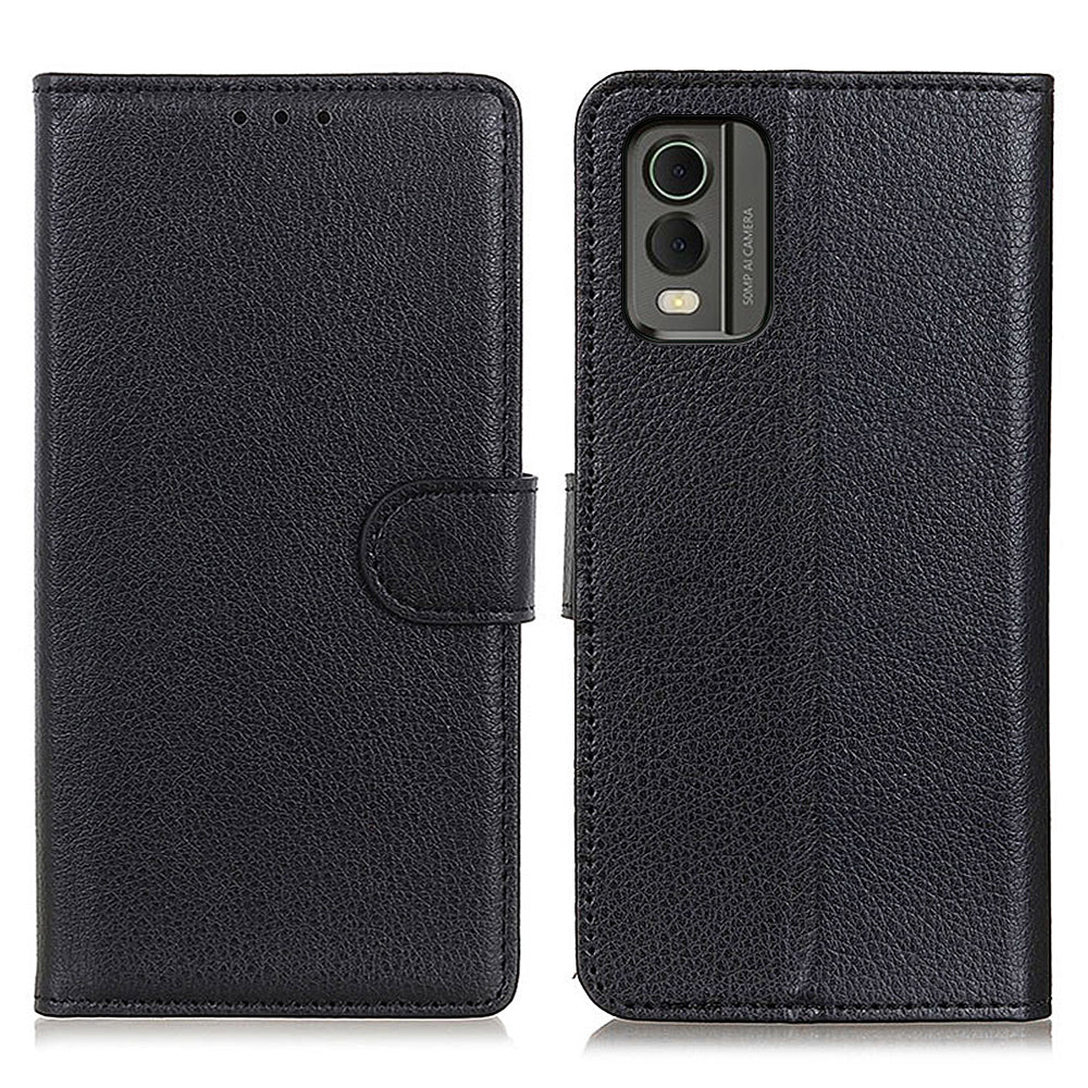 Wallet Stand Phone Case for Nokia C32 , PU Leather+TPU Litchi Texture Phone Cover