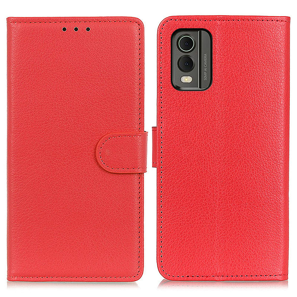 Wallet Stand Phone Case for Nokia C32 , PU Leather+TPU Litchi Texture Phone Cover