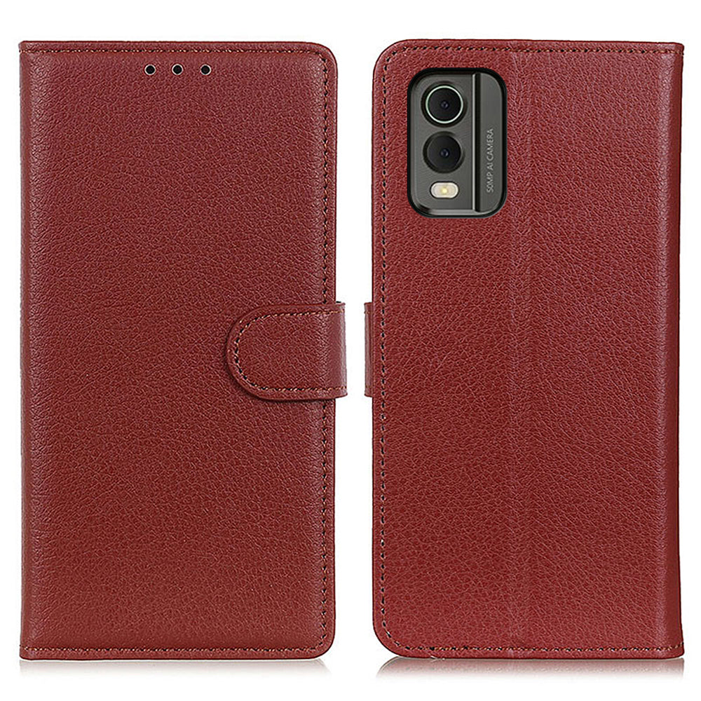 Wallet Stand Phone Case for Nokia C32 , PU Leather+TPU Litchi Texture Phone Cover