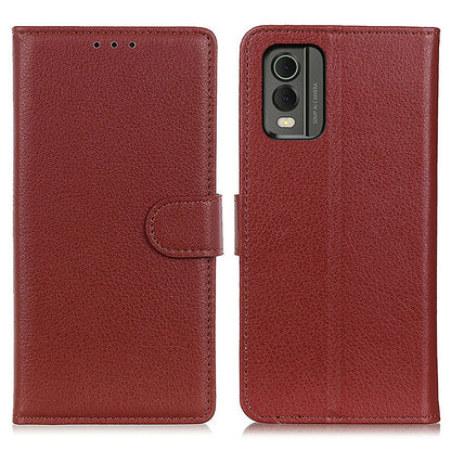 Wallet Stand Phone Case for Nokia C32 , PU Leather+TPU Litchi Texture Phone Cover