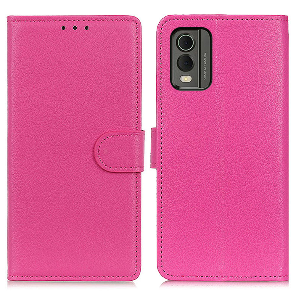 Wallet Stand Phone Case for Nokia C32 , PU Leather+TPU Litchi Texture Phone Cover