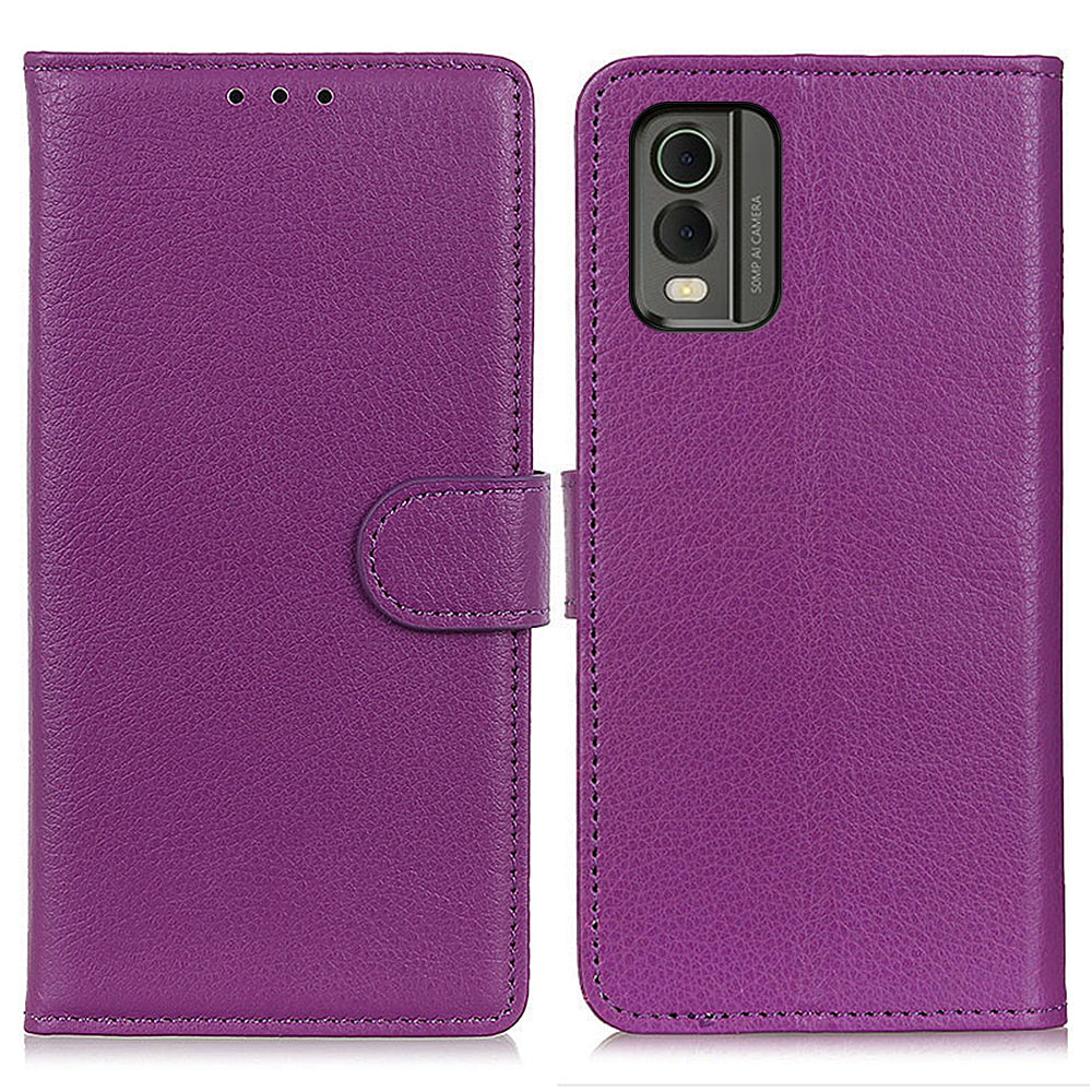 Wallet Stand Phone Case for Nokia C32 , PU Leather+TPU Litchi Texture Phone Cover
