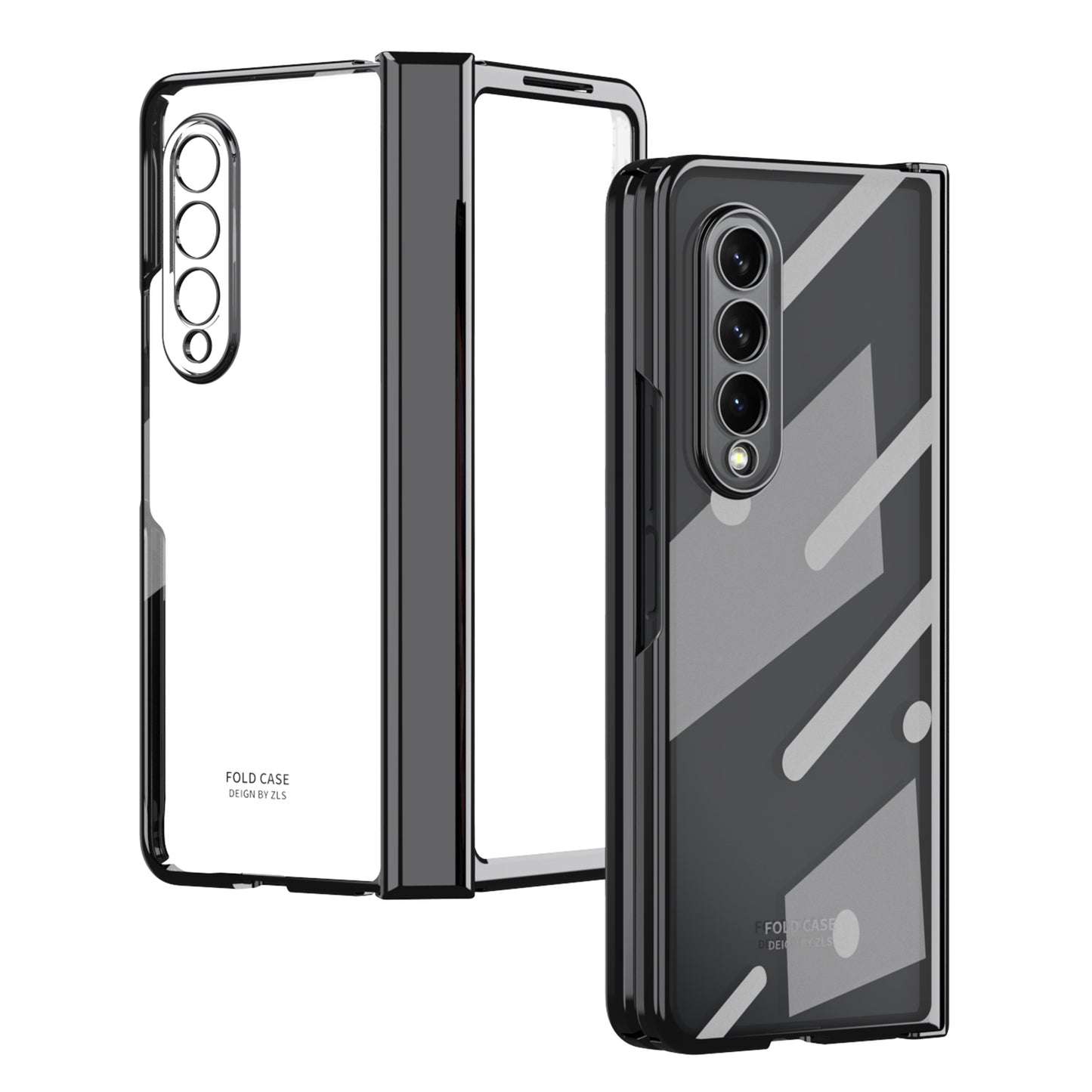 For Samsung Galaxy Z Fold4 5G Electroplating High Transparency Folding Phone Case with Tempered Glass Film