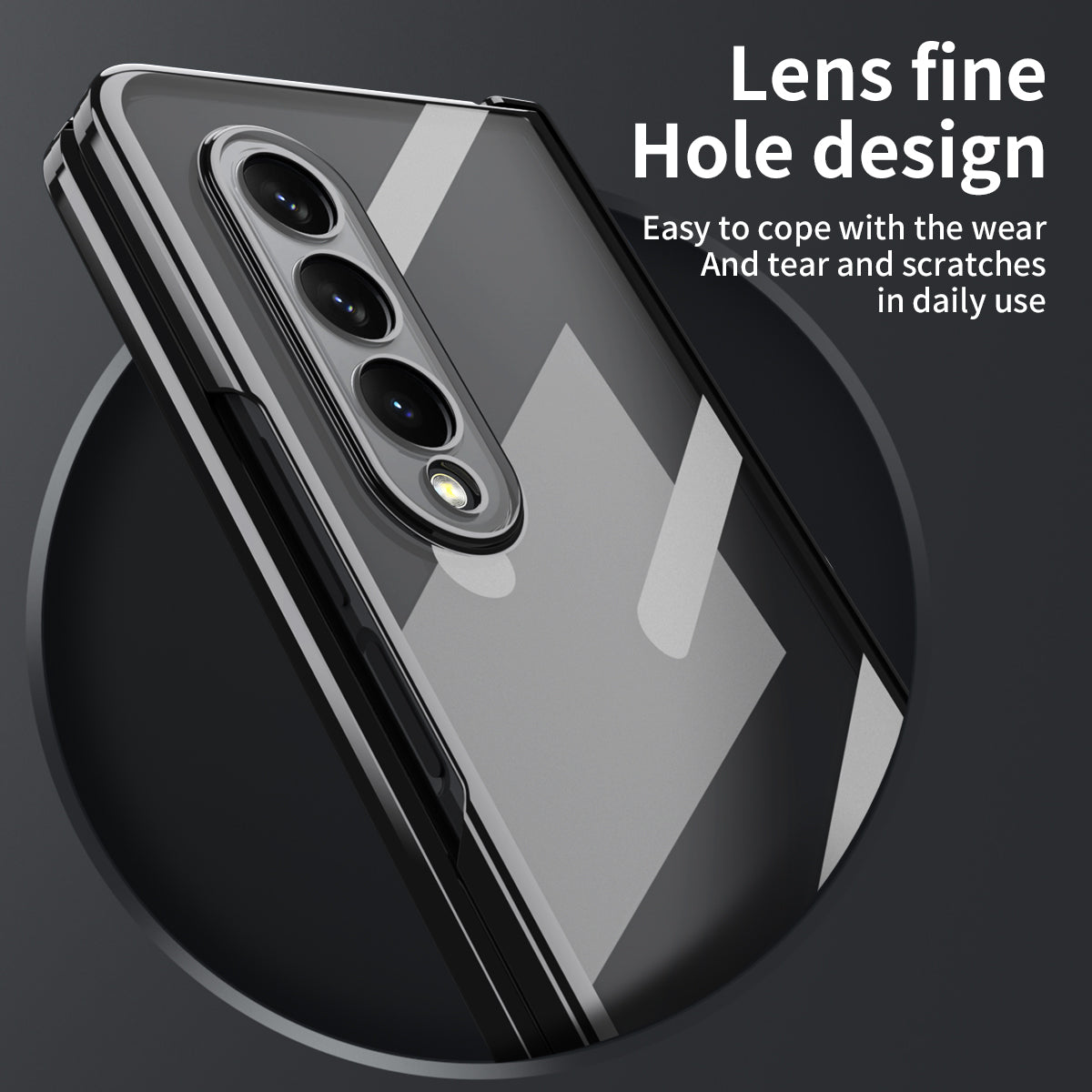 For Samsung Galaxy Z Fold4 5G Electroplating High Transparency Folding Phone Case with Tempered Glass Film