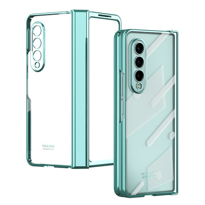 For Samsung Galaxy Z Fold4 5G Electroplating High Transparency Folding Phone Case with Tempered Glass Film