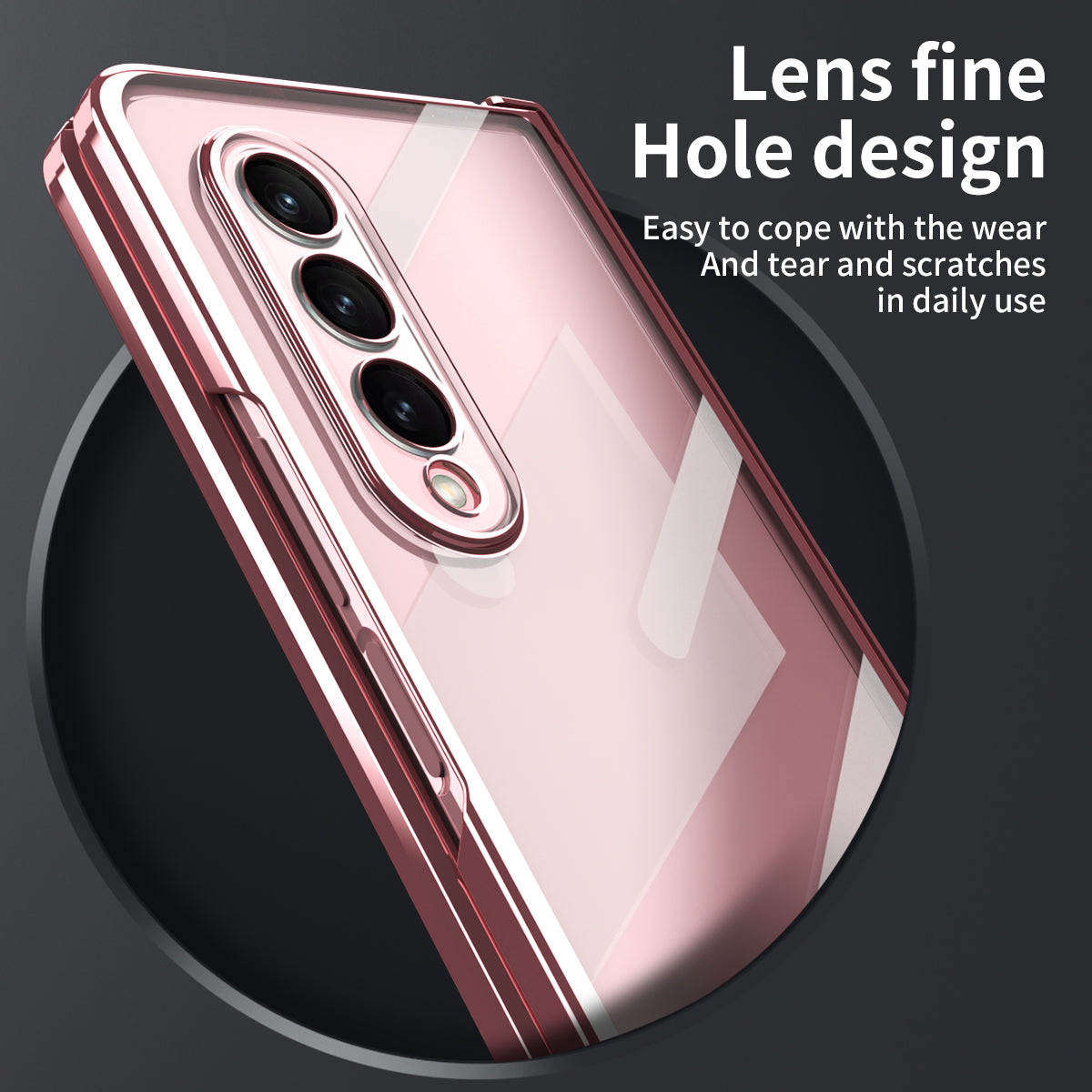 For Samsung Galaxy Z Fold4 5G Electroplating High Transparency Folding Phone Case with Tempered Glass Film
