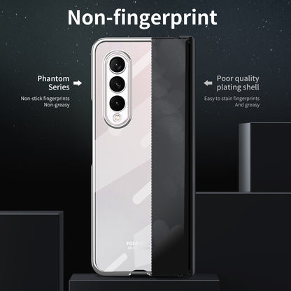 For Samsung Galaxy Z Fold4 5G Electroplating High Transparency Folding Phone Case with Tempered Glass Film